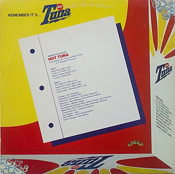 Hot Tuna - America's Choice - LP