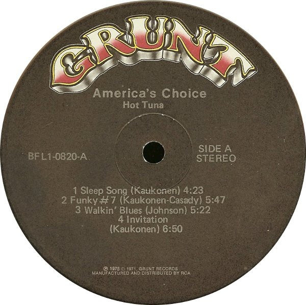Hot Tuna - America's Choice - LP