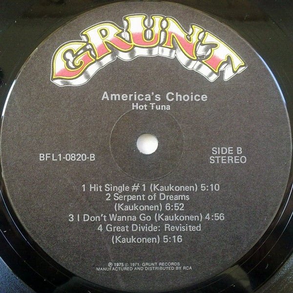 Hot Tuna - America's Choice - LP