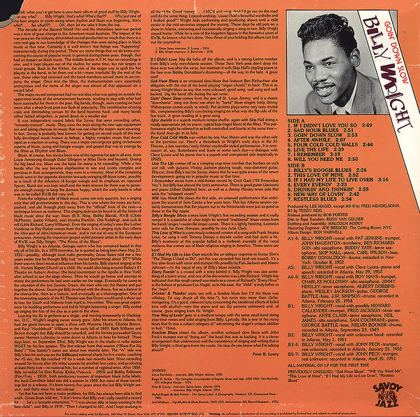 Billy Wright - Goin' Down Slow - LP