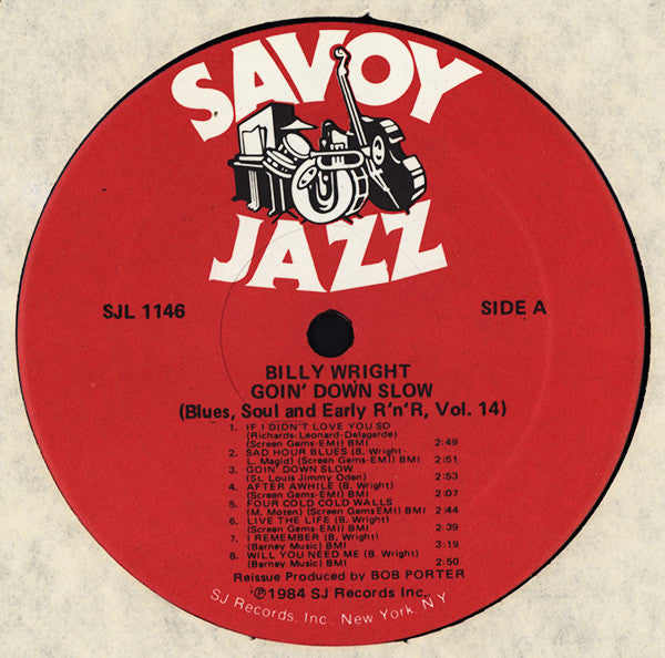 Billy Wright - Goin' Down Slow - LP