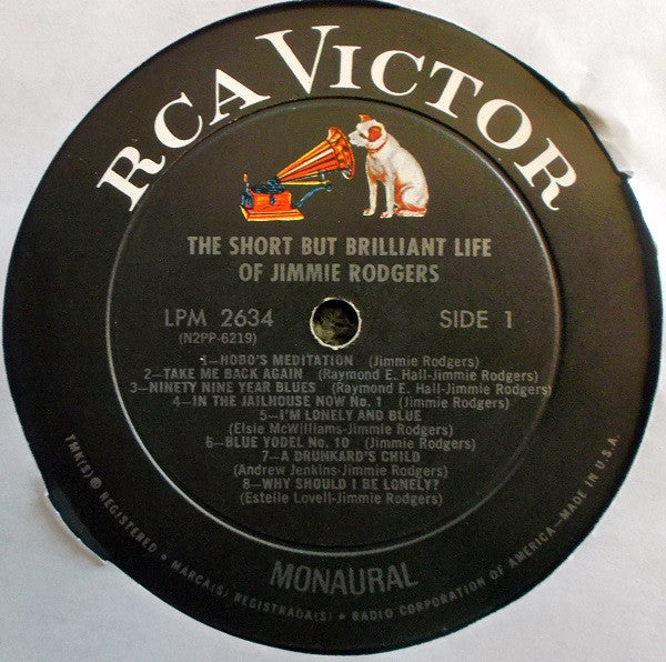 Jimmie Rodgers - The Short But Brilliant Life Of Jimmie Rodgers - LP