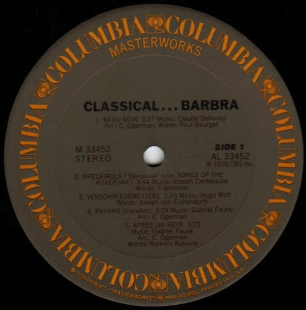 Barbra Streisand - Classical ... Barbra - LP