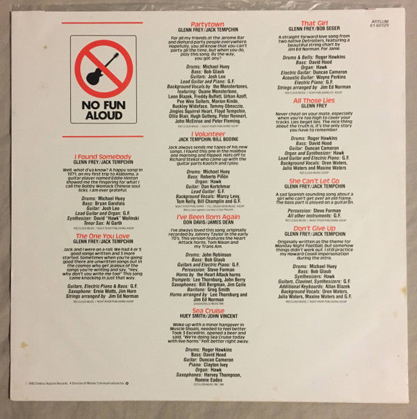 Glenn Frey - No Fun Aloud - LP