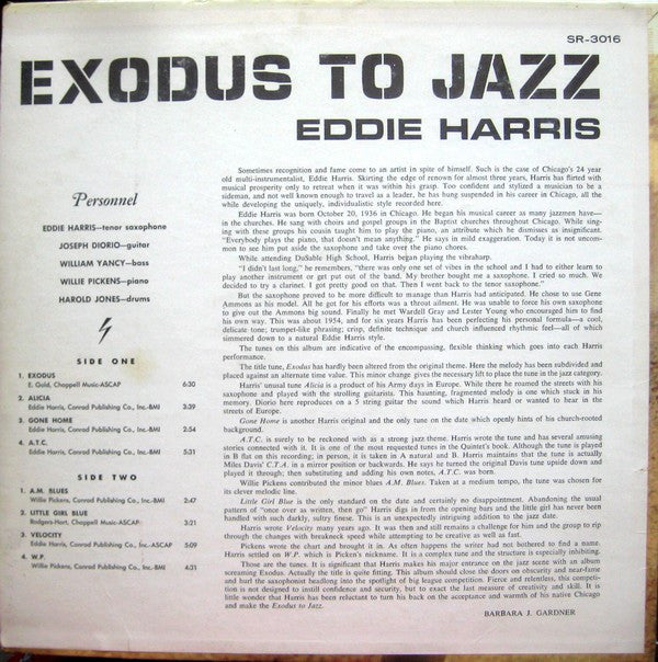 Eddie Harris - Exodus To Jazz - LP