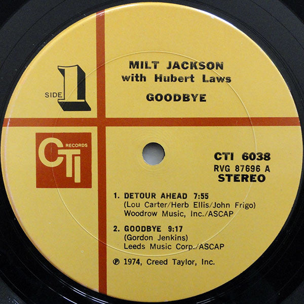 Milt Jackson With Hubert Laws - Goodbye - LP