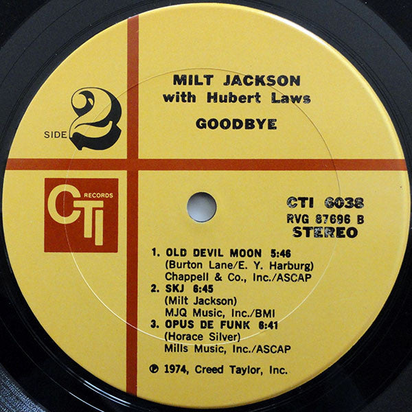 Milt Jackson With Hubert Laws - Goodbye - LP
