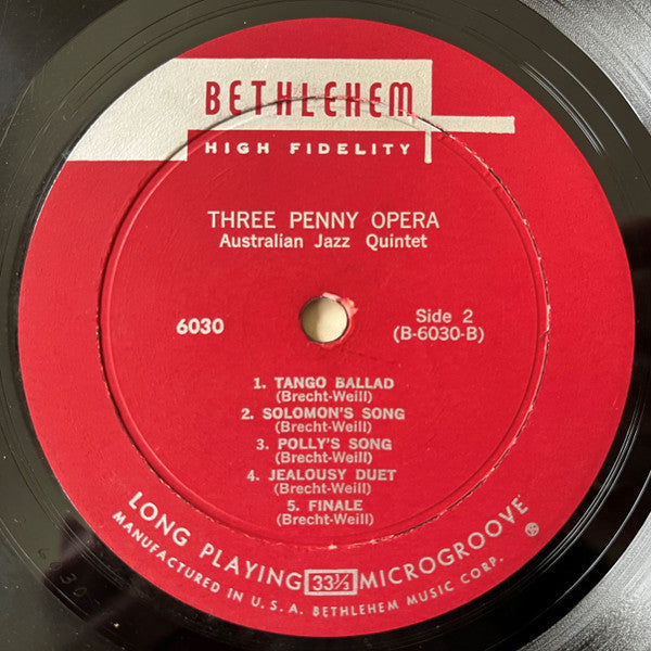 The Australian Jazz Quintet - Modern Jazz Performance Of Kurt Weill's Three Penny Opera - LP