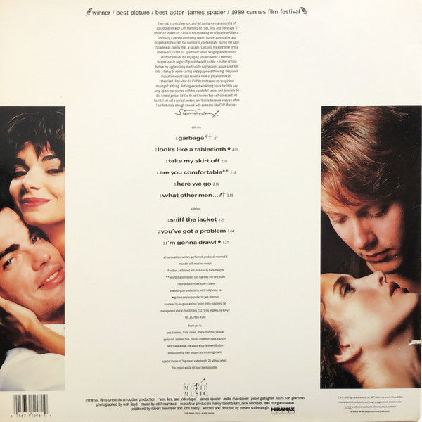 Cliff Martinez - Sex, Lies, And Videotape -  Original Motion Picture Soundtrack - LP
