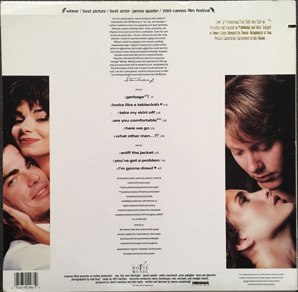 Cliff Martinez - Sex, Lies, And Videotape -  Original Motion Picture Soundtrack - LP
