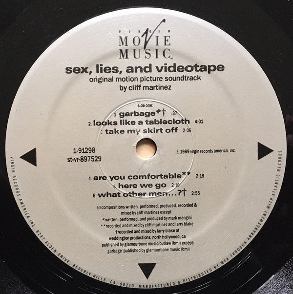 Cliff Martinez - Sex, Lies, And Videotape -  Original Motion Picture Soundtrack - LP