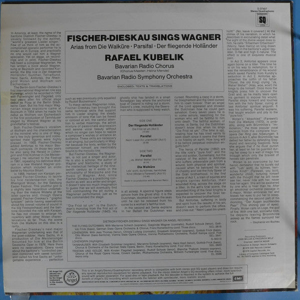 Fischer-Dieskau* / Rafael Kubelik / Bavarian Radio Symphony Orchestra* / Bavarian Radio Chorus* - Fischer-Dieskau Sings Wagner - LP