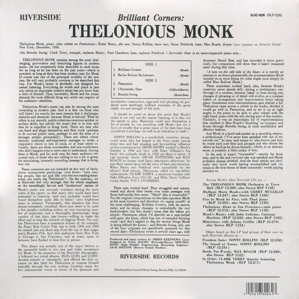 Thelonious Monk - Brilliant Corners - LP