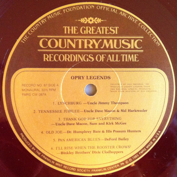 Roy Acuff / Uncle Dave Macon / Pee Wee King - Opry Legends - LP