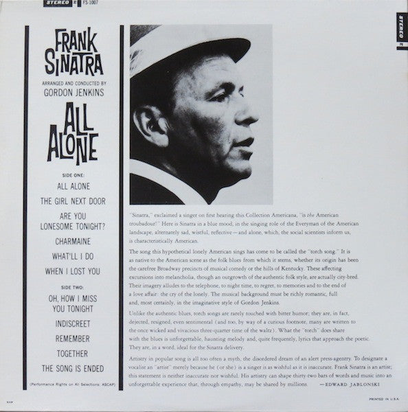 Frank Sinatra - All Alone - LP