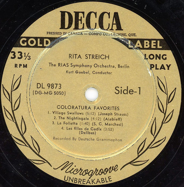 Rita Streich - Coloratura Favorites - LP