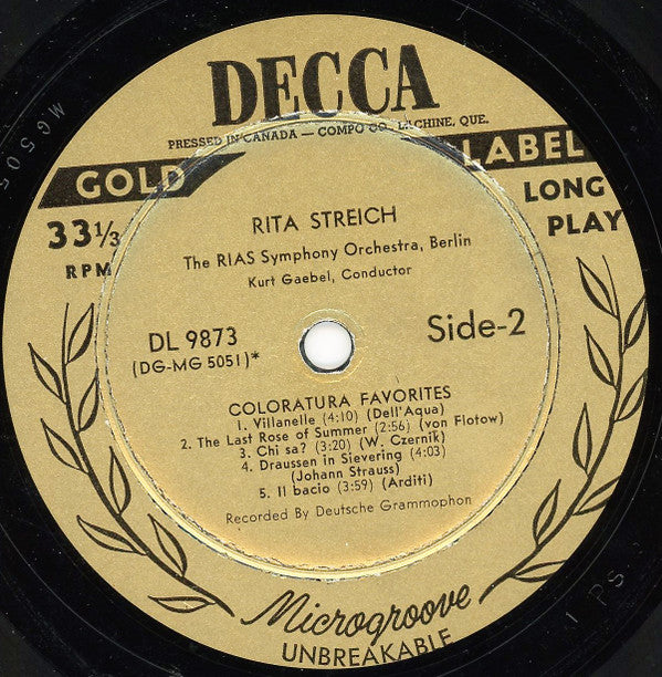 Rita Streich - Coloratura Favorites - LP