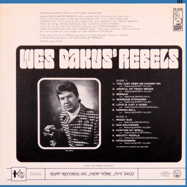 Wes Dakus' Rebels - Wes Dakus' Rebels - LP