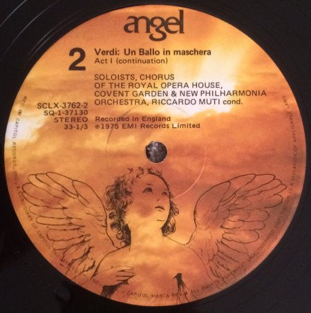 Verdi* - Arroyo*, Domingo*, Cappuccilli*, Cossotto*, Grist*, Chorus Of The Royal Opera House, Covent Garden, New Philharmonia Orchestra, Riccardo Muti - Un Ballo In Maschera - LP