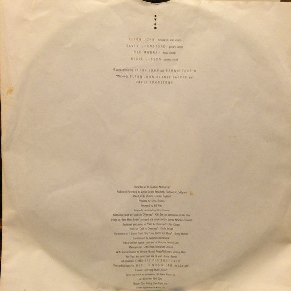 Elton John - Too Low For Zero - LP