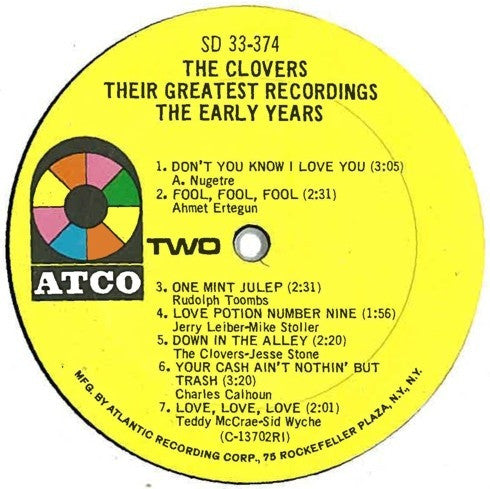 The Clovers - Their Greatest Recordings, The Early Years - LP