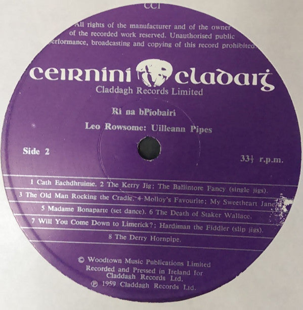 Leo Rowsome - Rí Na bPíobairí - The King Of The Pipers - LP