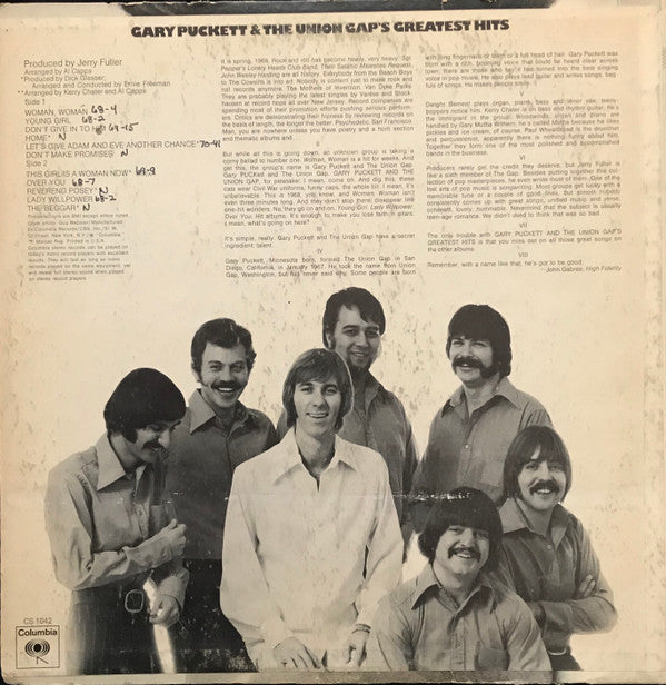Gary Puckett & The Union Gap - Gary Puckett & The Union Gap's Greatest Hits - LP