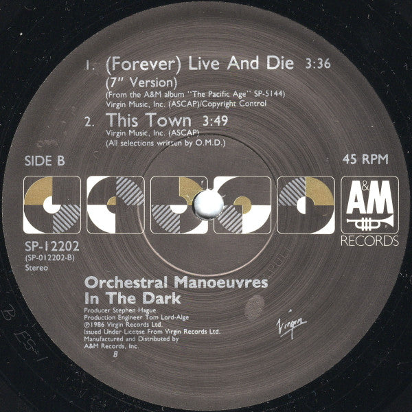 Orchestral Manœuvres In The Dark* - (Forever) Live And Die (Extended Remix) - LP