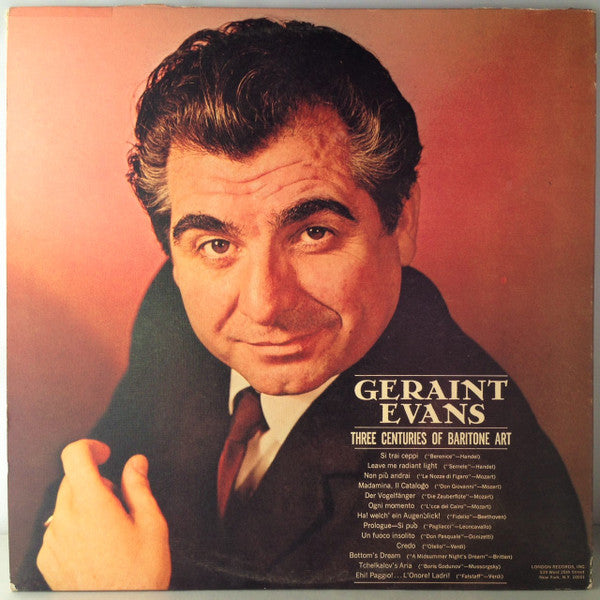 Geraint Evans - Three Centuries Of Baritone Art - LP