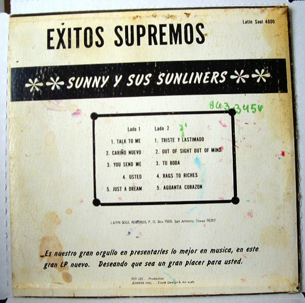Sunny And The Sunliners* - Éxitos Supremos - LP