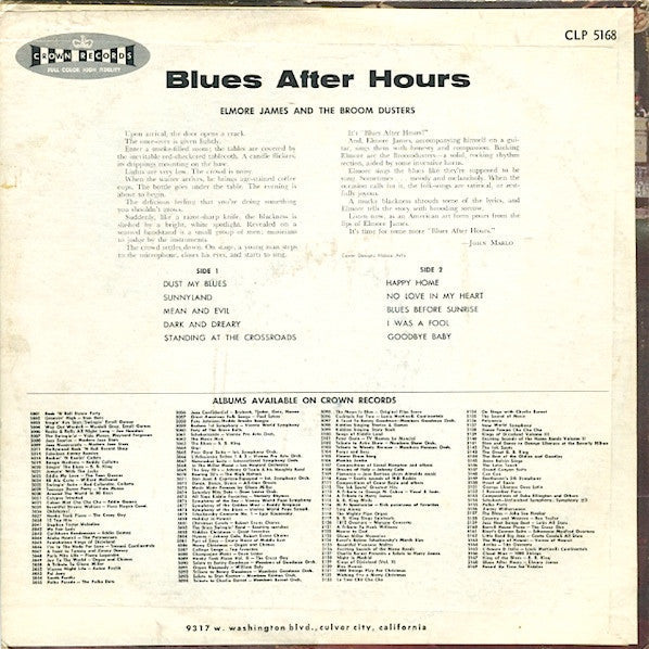 Elmore James And The Broom Dusters* - Blues After Hours - LP