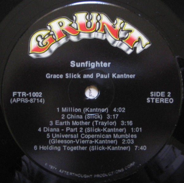 Paul Kantner / Grace Slick - Sunfighter - LP