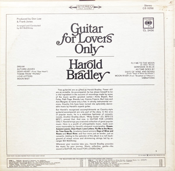 Harold Bradley - Guitar For Lovers Only - LP