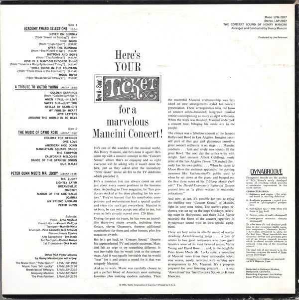 Henry Mancini - The Concert Sound Of Henry Mancini - LP