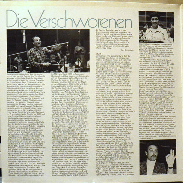 Franz Schubert / Edda Moser • Gabriele Fuchs • Elke Schary • Kurt Moll • Adolf Dallapozza • Martin Finke , Chor Des Bayerischen Rundfunks, Münchner Rundfunkorchester, Heinz Wallberg - Die Verschworenen (Gesamtaufnahme) - LP