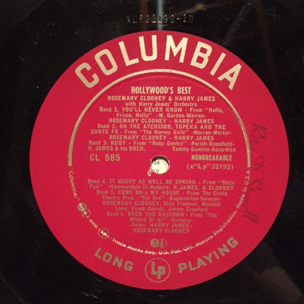Rosemary Clooney & Harry James (2) with Harry James And His Orchestra - Hollywood's Best - LP