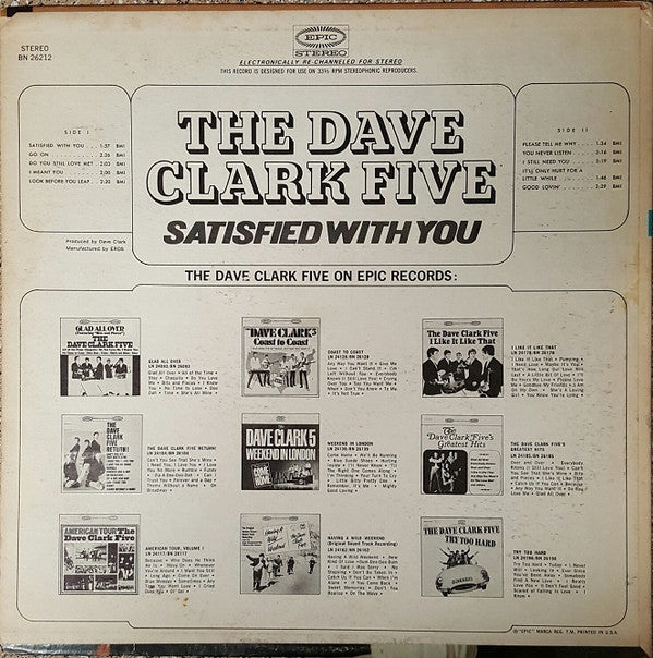 The Dave Clark Five - Satisfied With You - LP
