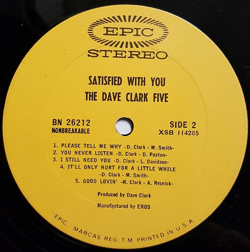 The Dave Clark Five - Satisfied With You - LP