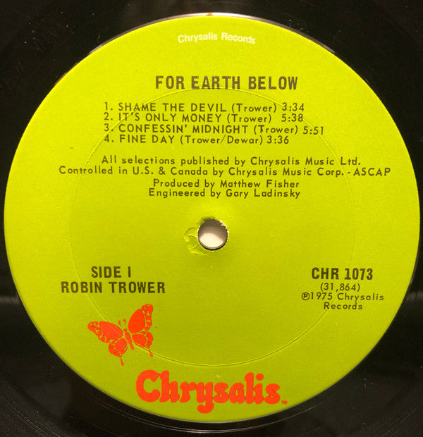 Robin Trower - For Earth Below - LP