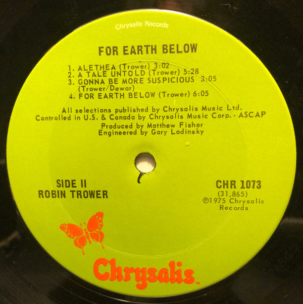 Robin Trower - For Earth Below - LP