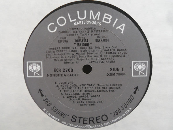 Chita Rivera, Nancy Dussault, Herschel Bernardi - Bajour - LP