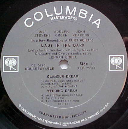 Kurt Weill, Risë Stevens, Adolph Green, John Reardon  - Lady In The Dark - LP