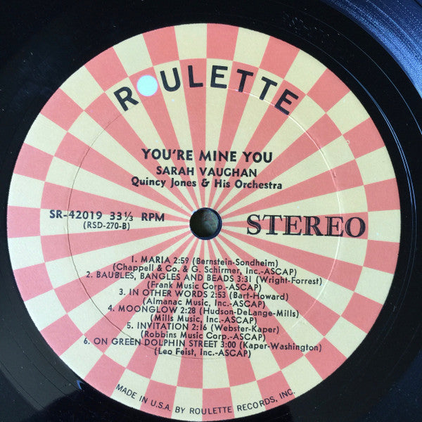 Sarah Vaughan - You're Mine You - LP