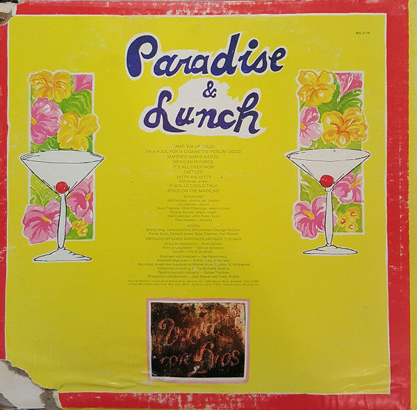 Ry Cooder - Paradise And Lunch - LP