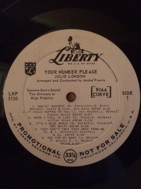 Julie London - Your Number Please - LP