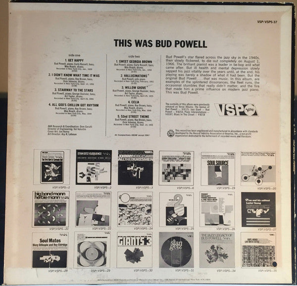 Bud Powell - This Was Bud Powell - LP