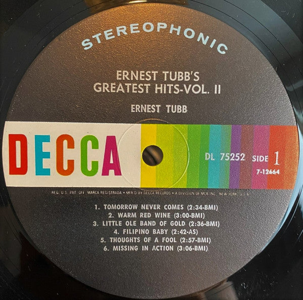 Ernest Tubb - Ernest Tubb's Greatest Hits Vol. II - LP