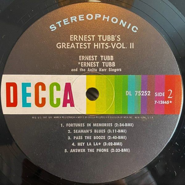 Ernest Tubb - Ernest Tubb's Greatest Hits Vol. II - LP