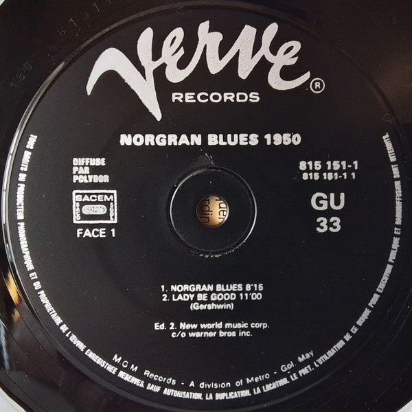 Flip Phillips - Lester Young - Buddy Rich - Jazz At The Philharmonic - Norgran Blues 1950 - LP