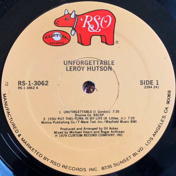 Leroy Hutson - Unforgettable - LP